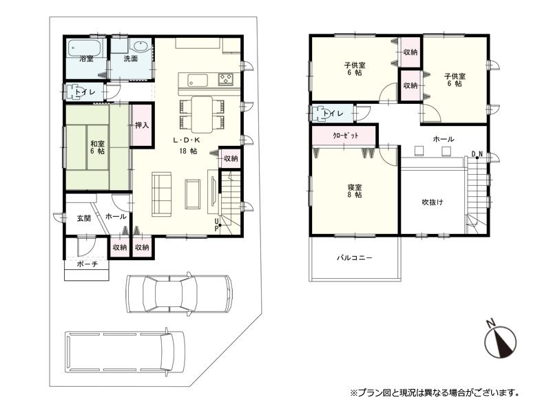 Floor plan. (E No. land), Price 38,800,000 yen, 4LDK, Land area 125.84 sq m , Building area 120.57 sq m