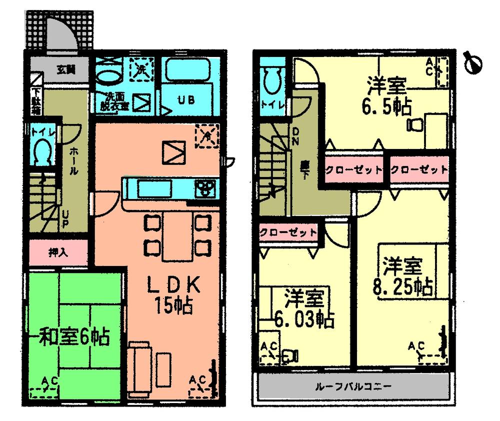Floor plan. (1 Building), Price 28.8 million yen, 4LDK, Land area 127.88 sq m , Building area 99.39 sq m