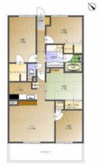 Floor plan. 4LDK, Price 22,800,000 yen, Occupied area 87.85 sq m , Balcony area 12.6 sq m