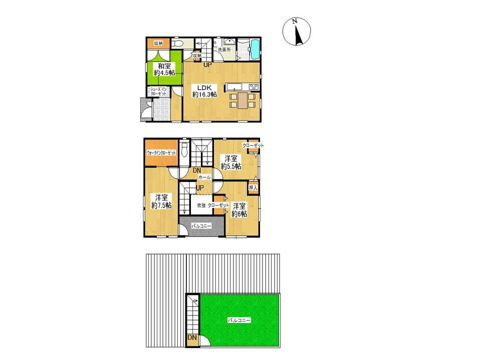 Floor plan. 28,780,000 yen, 4LDK, Land area 123.15 sq m , None even all day long day of worry because the family pat still living of communication there is also a vaulted ceiling in the building area 123.15 sq m living stairs