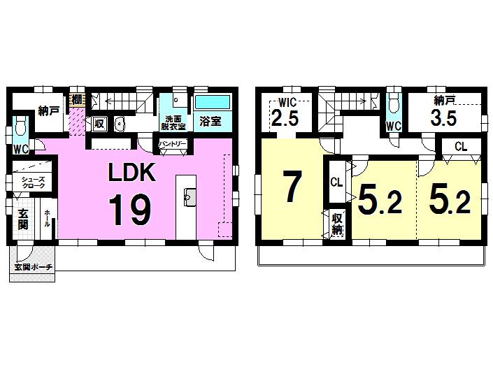 Floor plan. 32,800,000 yen, 3LDK + S (storeroom), Land area 172.85 sq m , Building area 107.64 sq m