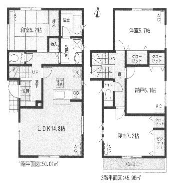 Floor plan. (4 Building), Price 30,900,000 yen, 3LDK+S, Land area 107.37 sq m , Building area 95.97 sq m