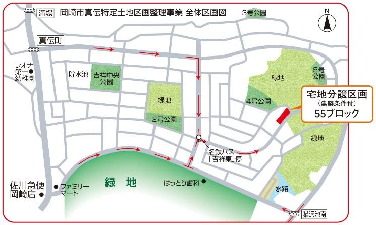 Local guide map. Common stage Shinden whole compartment view