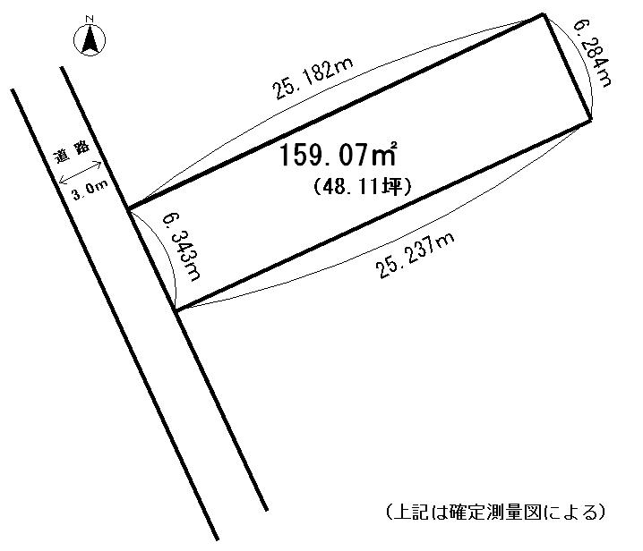 Compartment figure. Land price 13 million yen, Land area 159.07 sq m land view (based on the established survey map)