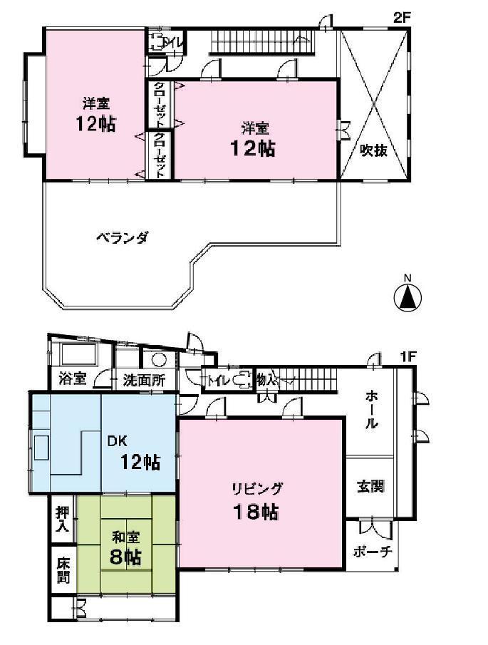 Floor plan. 27,800,000 yen, 3LDK, Land area 224.61 sq m , Building area 155.89 sq m