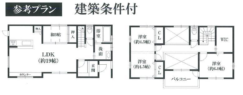 Building plan example (floor plan). Building plan example building price  14 million yen, Building area 100.21 sq m