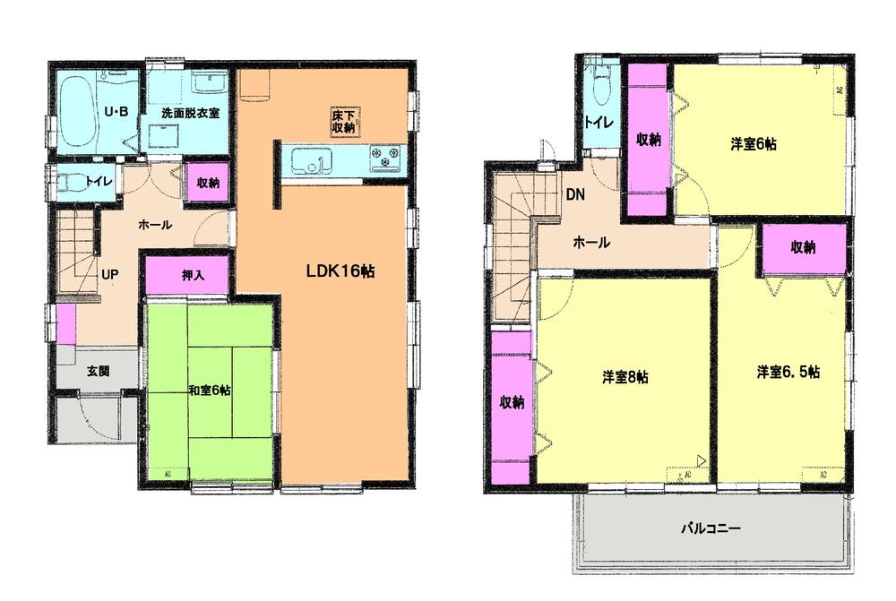 Floor plan. (8 Building), Price 34,800,000 yen, 4LDK, Land area 125.09 sq m , Building area 105.99 sq m