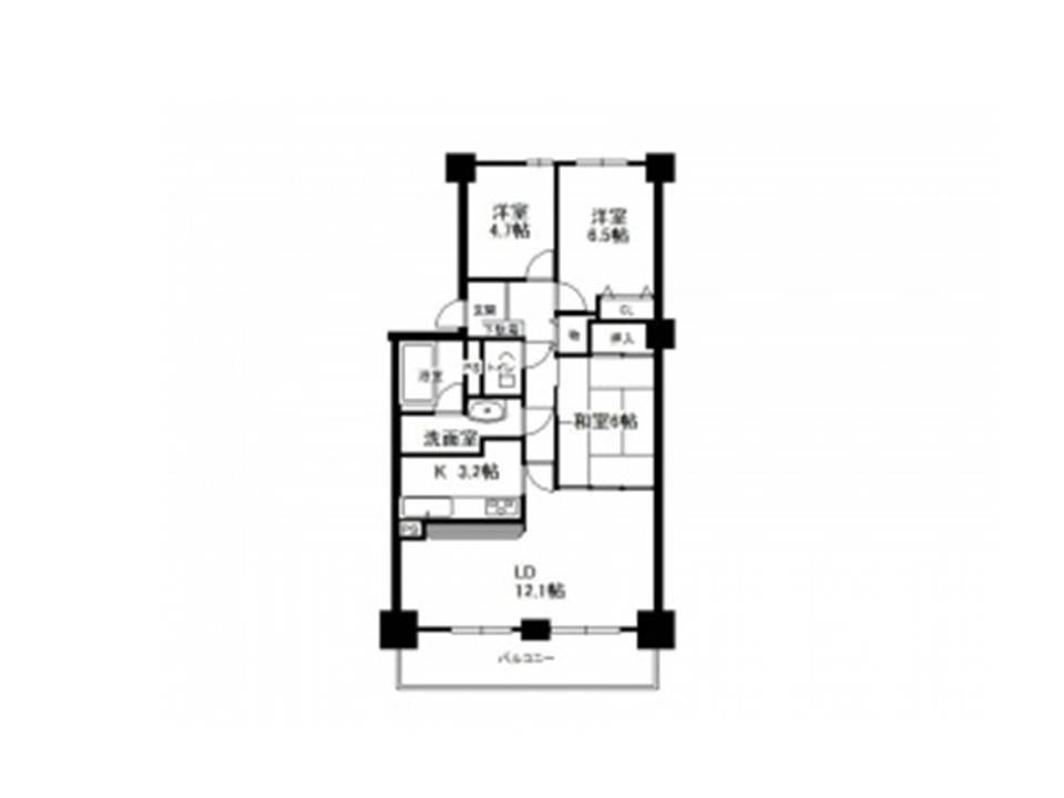 Floor plan. 3LDK, Price 9.8 million yen, Occupied area 73.26 sq m , Balcony area 8.82 sq m