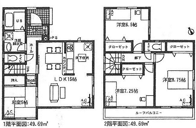 Floor plan. (1 Building), Price 27,800,000 yen, 4LDK, Land area 118.78 sq m , Building area 99.38 sq m