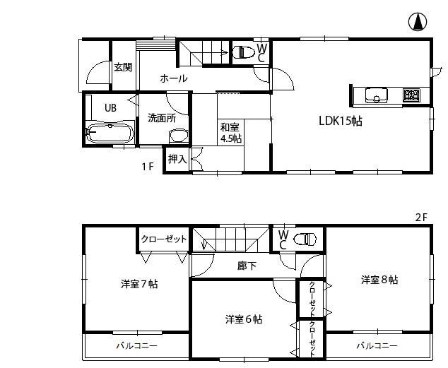 Floor plan. Price 28.8 million yen, 4LDK, Land area 145.41 sq m , Building area 96.9 sq m