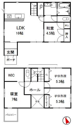 Floor plan. (B Building), Price 27,880,000 yen, 4LDK, Land area 120.83 sq m , Building area 99.4 sq m