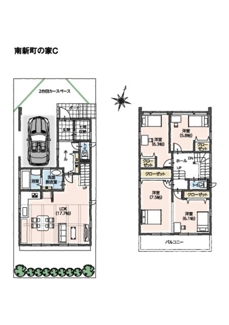 Floor plan. (C Building), Price 36,950,000 yen, 4LDK, Land area 114.28 sq m , Building area 124.01 sq m