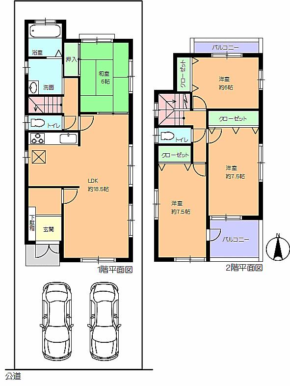 Floor plan. 23.8 million yen, 4LDK, Land area 119.22 sq m , Building area 107.64 sq m