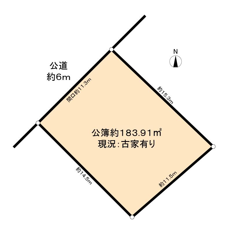 Compartment figure. Land price 19.5 million yen, Land area 183.91 sq m land about 55.63 square meters