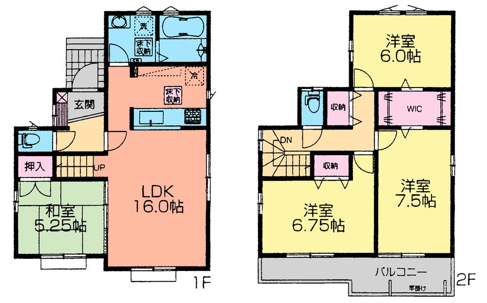 Floor plan. (Building 2), Price 26,800,000 yen, 4LDK, Land area 111.41 sq m , Building area 98.54 sq m