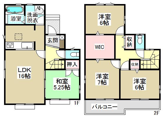 Floor plan. 26,800,000 yen, 4LDK, Land area 111.41 sq m , Building area 98.54 sq m