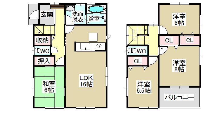 Floor plan. 29,800,000 yen, 4LDK, Land area 138.44 sq m , Building area 103.51 sq m