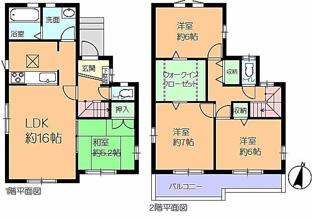 Floor plan. 26,800,000 yen, 4LDK, Land area 111.41 sq m , Building area 98.54 sq m