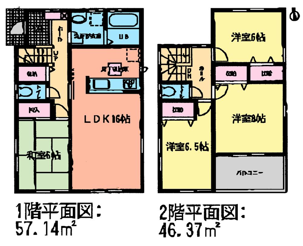 Floor plan. (3 Building), Price 32,800,000 yen, 4LDK, Land area 138.44 sq m , Building area 103.51 sq m
