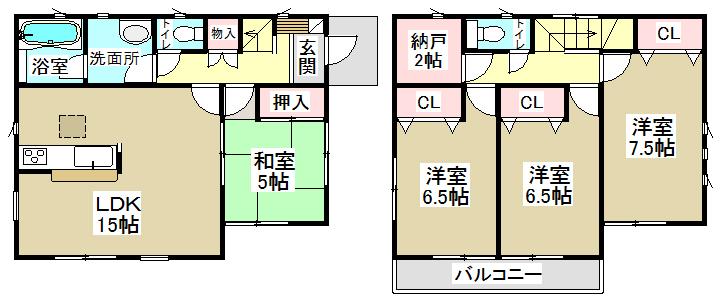 Floor plan. (1 Building), Price 29,900,000 yen, 4LDK, Land area 130.18 sq m , Building area 96.79 sq m