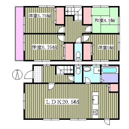 Floor plan. (1 Building), Price 28.8 million yen, 4LDK, Land area 132.34 sq m , Building area 102.68 sq m