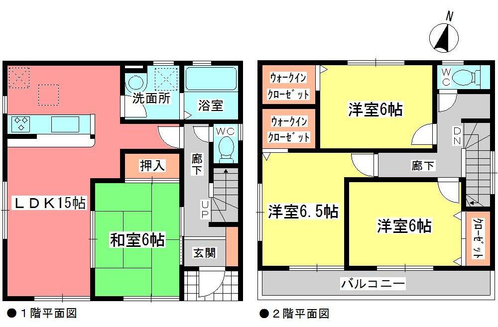 Floor plan. (Building 2), Price 25,900,000 yen, 4LDK, Land area 160 sq m , Building area 97.73 sq m