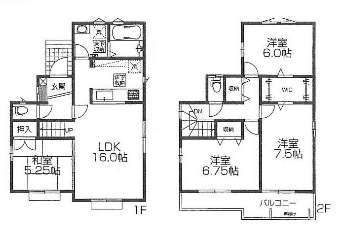 Floor plan. (Building 2), Price 26,800,000 yen, 4LDK, Land area 111.41 sq m , Building area 98.54 sq m
