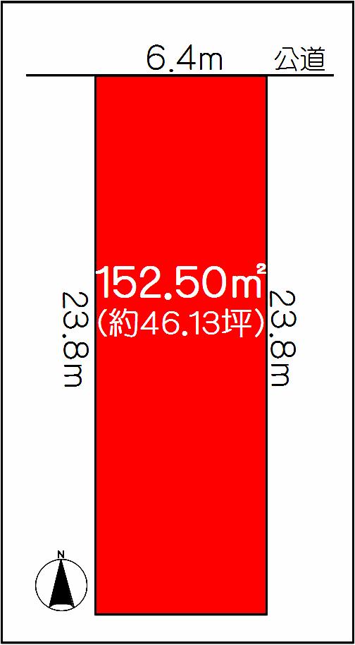 Compartment figure. Land price 16.8 million yen, Land area 152.5 sq m