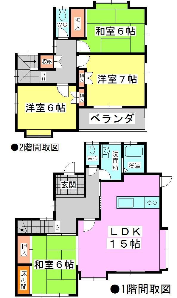 Floor plan. 15.3 million yen, 4LDK, Land area 121.49 sq m , Building area 98.81 sq m