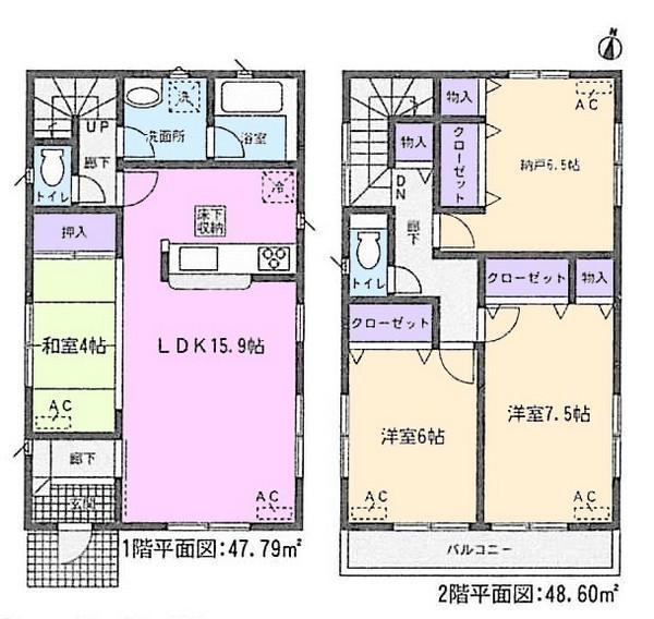 Floor plan. 28,900,000 yen, 3LDK+S, Land area 139.75 sq m , Building area 96.39 sq m
