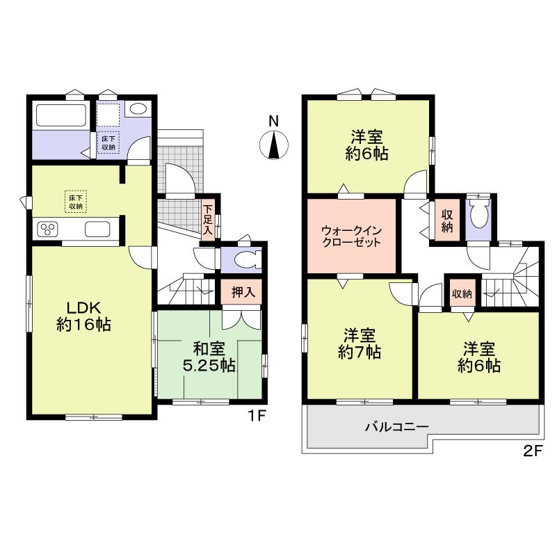 Floor plan. 26,800,000 yen, 4LDK, Land area 111.41 sq m , Building area 98.54 sq m
