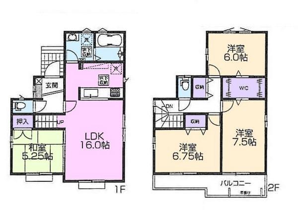Floor plan. 26,800,000 yen, 4LDK, Land area 111.41 sq m , Building area 98.54 sq m