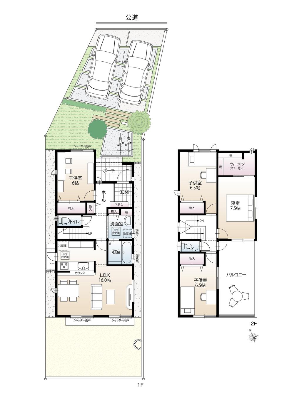 Floor plan. (No.2), Price 33,900,000 yen, 4LDK+S, Land area 167.55 sq m , Building area 108.79 sq m