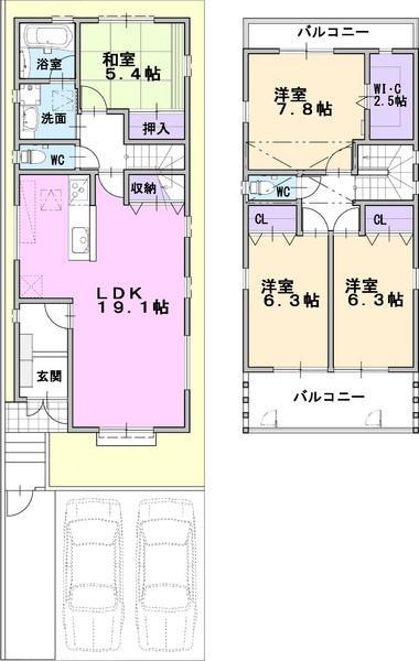Floor plan. 39,800,000 yen, 4LDK, Land area 121.14 sq m , Building area 109.94 sq m
