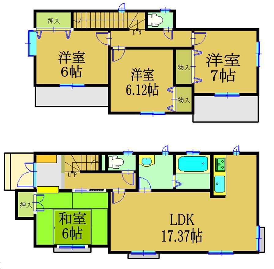 Floor plan. (Building 2), Price 33,800,000 yen, 4LDK, Land area 171.97 sq m , Building area 101.04 sq m