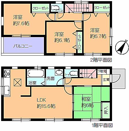 Floor plan. 23.5 million yen, 4LDK, Land area 127.58 sq m , Building area 97.31 sq m