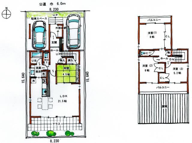 Floor plan. 38,500,000 yen, 4LDK, Land area 144 sq m , Building area 114.22 sq m