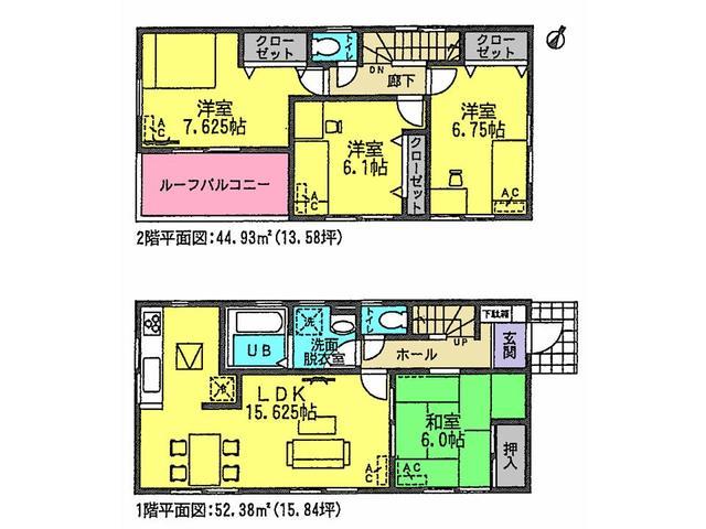 Floor plan. 21,800,000 yen, 4LDK, Land area 127.58 sq m , Building area 97.31 sq m floor plan