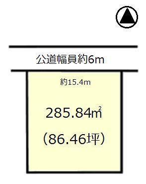 Compartment figure. Land price 19,800,000 yen, Land area 285.84 sq m