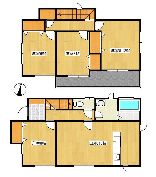 Floor plan. 23.8 million yen, 4LDK, Land area 124.04 sq m , Building area 98.76 sq m