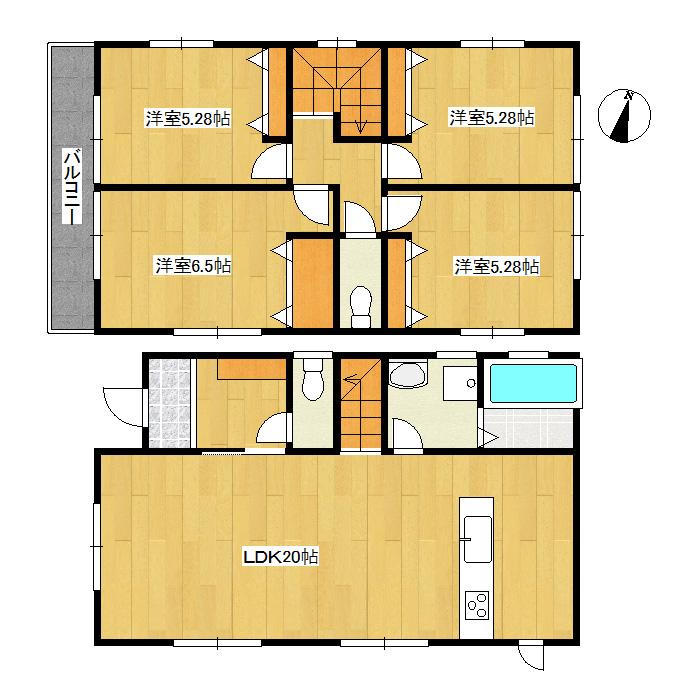 Floor plan. 22,300,000 yen, 4LDK, Land area 121.63 sq m , Building area 97.72 sq m