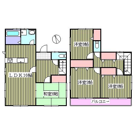 Floor plan. 23.8 million yen, 4LDK, Land area 167.22 sq m , Building area 106 sq m