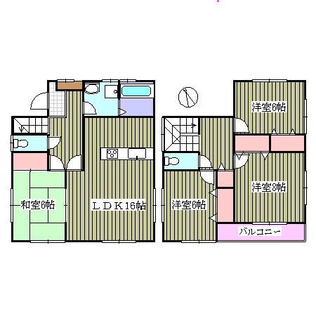 Floor plan. 22,800,000 yen, 4LDK, Land area 160.94 sq m , Building area 106 sq m