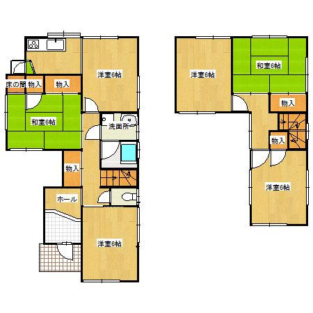 Floor plan. 9.5 million yen, 5DK, Land area 166.01 sq m , Building area 95.22 sq m