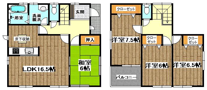 Floor plan. (Building 2), Price 23.8 million yen, 4LDK, Land area 172.3 sq m , Building area 104.34 sq m