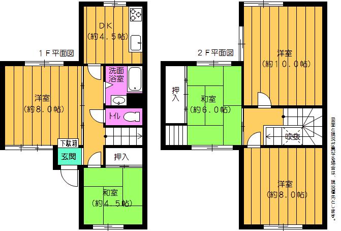 Floor plan. 6.8 million yen, 5DK, Land area 123.56 sq m , Building area 73.22 sq m 5DK