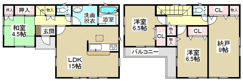 Floor plan. (1 Building), Price 24,900,000 yen, 3LDK+S, Land area 127.36 sq m , Building area 98.01 sq m