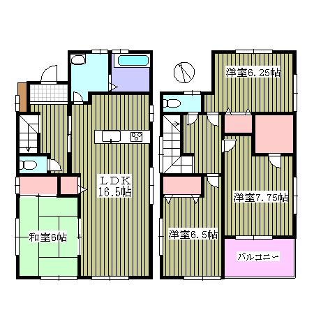 Floor plan. 23.8 million yen, 4LDK, Land area 142.31 sq m , Building area 105.37 sq m