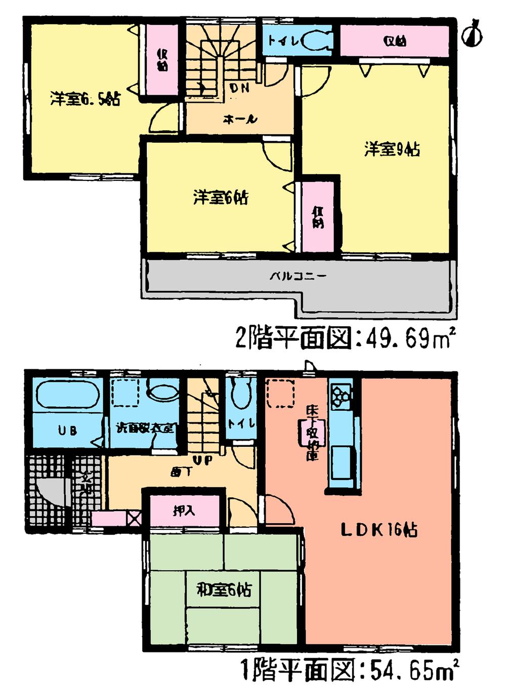 Floor plan. (1 Building), Price 26,800,000 yen, 4LDK, Land area 130.55 sq m , Building area 104.34 sq m