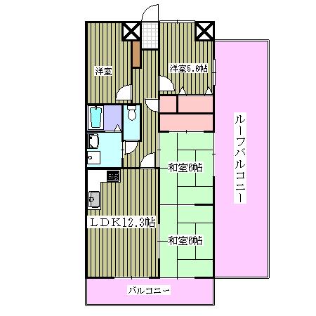 Floor plan. 3LDK, Price 7.98 million yen, Occupied area 74.55 sq m